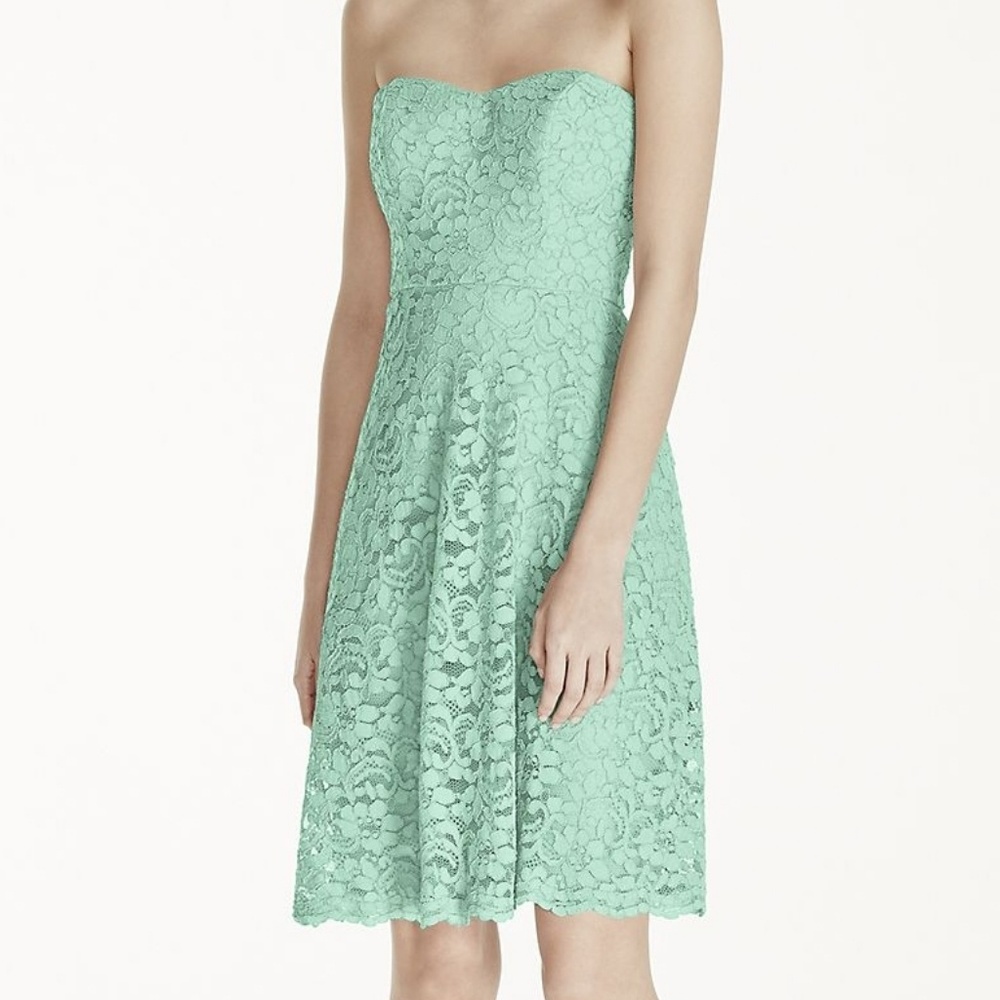 David's Bridal Mint Lace Bridesmaid dress